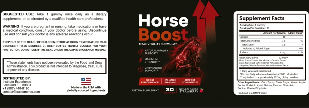 Horse Boost Supplement Facts label